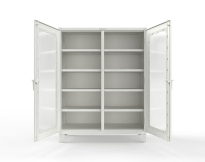 Extreme Duty 12 GA Clear View Double Shift Cabinet with 8 Shelves - 60 In. W x 24 In. D x 78 In. H - 56-DS-LD-248-9003