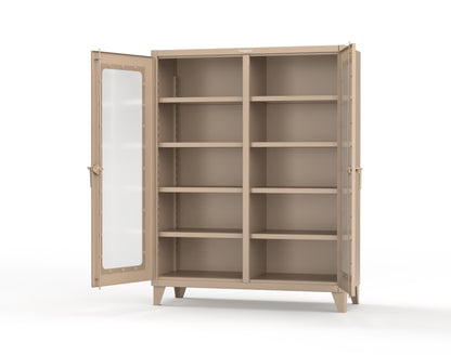 Extreme Duty 12 GA Clear View Double Shift Cabinet with 8 Shelves - 60 In. W x 24 In. D x 78 In. H - 56-DS-LD-248-1019