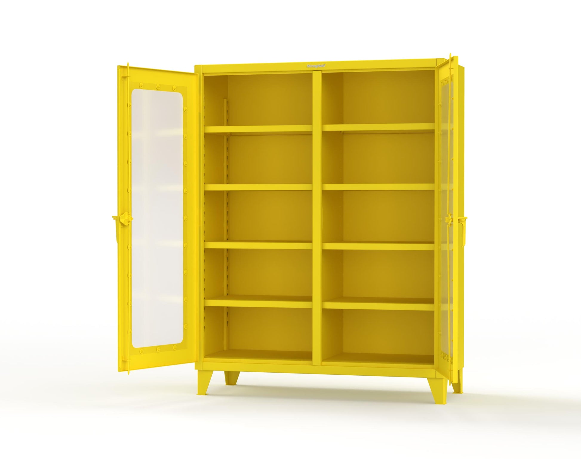 Extreme Duty 12 GA Clear View Double Shift Cabinet with 8 Shelves - 60 In. W x 24 In. D x 78 In. H - 56-DS-LD-248-1021