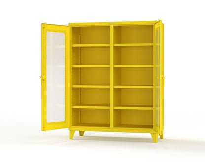 Extreme Duty 12 GA Clear View Double Shift Cabinet with 8 Shelves - 60 In. W x 24 In. D x 78 In. H - 56-DS-LD-248-1021
