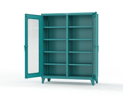 Extreme Duty 12 GA Clear View Double Shift Cabinet with 8 Shelves - 60 In. W x 24 In. D x 78 In. H - 56-DS-LD-248-5021