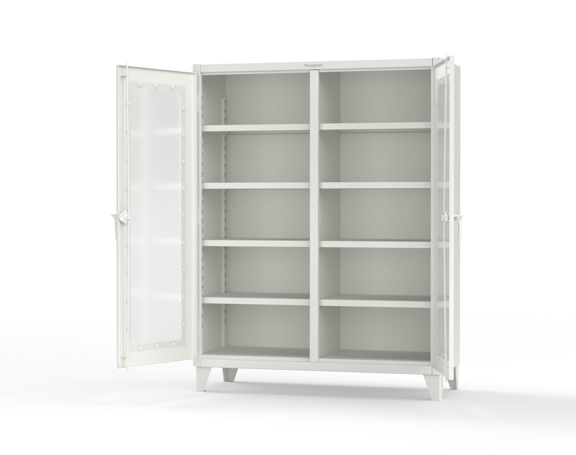 Extreme Duty 12 GA Clear View Double Shift Cabinet with 8 Shelves - 60 In. W x 24 In. D x 78 In. H - 56-DS-LD-248-9003