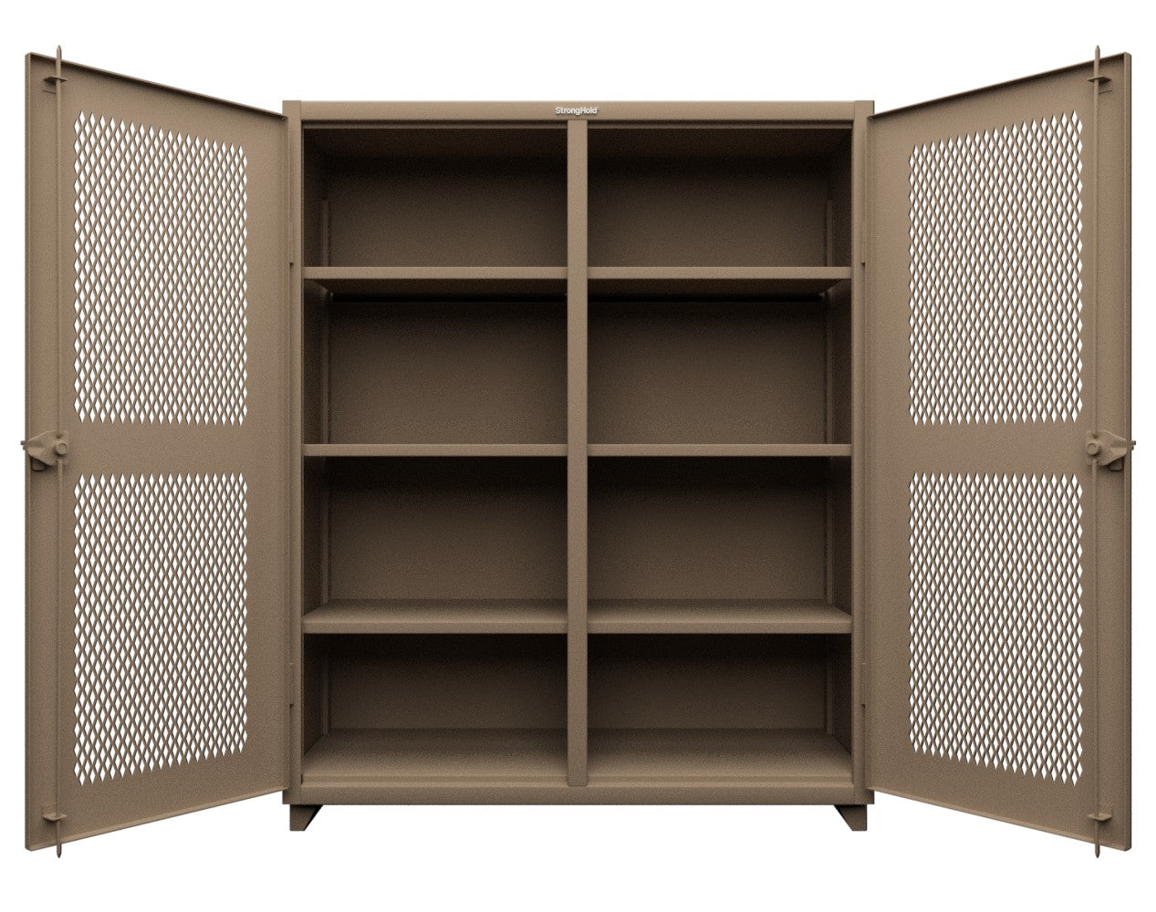 Extra Heavy Duty 14 GA Double Shift Ventilated (Diamond) Cabinet with 6 Shelves - 60 In. W x 24 In. D x 75 In. H