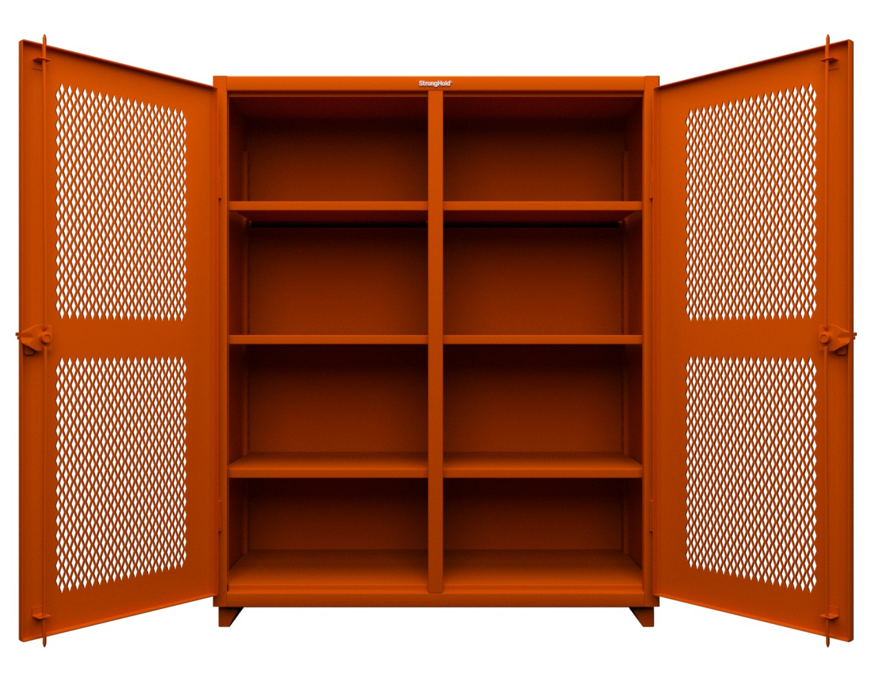 Extra Heavy Duty 14 GA Double Shift Ventilated (Diamond) Cabinet with 6 Shelves - 60 In. W x 24 In. D x 75 In. H