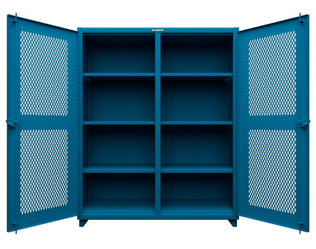 Extra Heavy Duty 14 GA Double Shift Ventilated (Diamond) Cabinet with 6 Shelves - 60 In. W x 24 In. D x 75 In. H