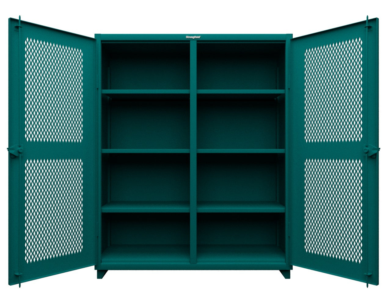 Extra Heavy Duty 14 GA Double Shift Ventilated (Diamond) Cabinet with 6 Shelves - 60 In. W x 24 In. D x 75 In. H