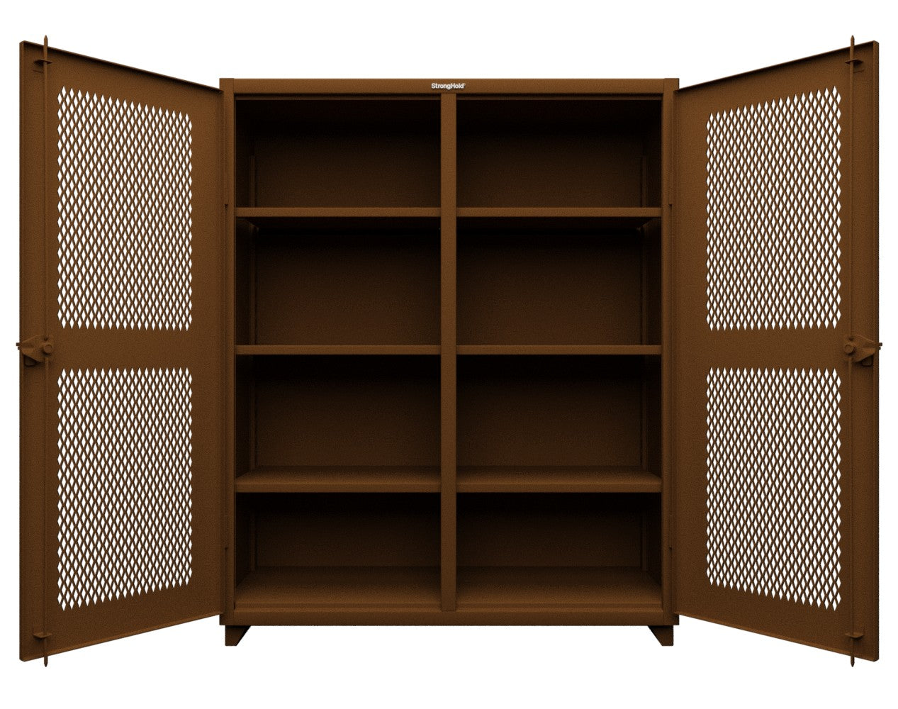 Extra Heavy Duty 14 GA Double Shift Ventilated (Diamond) Cabinet with 6 Shelves - 60 In. W x 24 In. D x 75 In. H