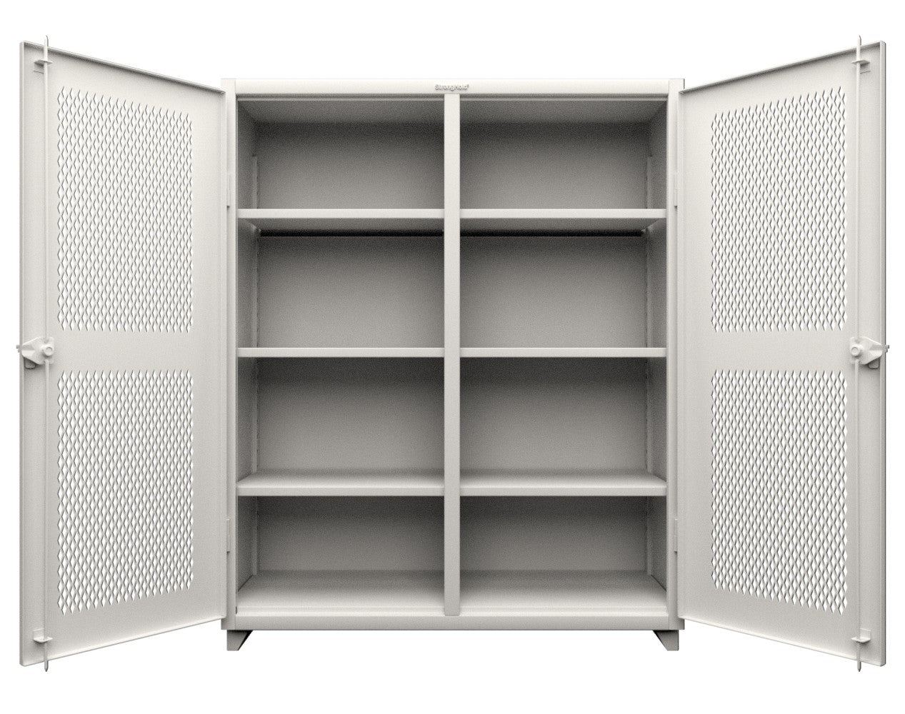 Extra Heavy Duty 14 GA Double Shift Ventilated (Diamond) Cabinet with 6 Shelves - 60 In. W x 24 In. D x 75 In. H