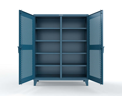 Extreme Duty 12 GA Ventilated (Diamond) Double Shift Cabinet with 8 Shelves - 60 In. W x 24 In. D x 78 In. H - 56-DS-V-248-5001
