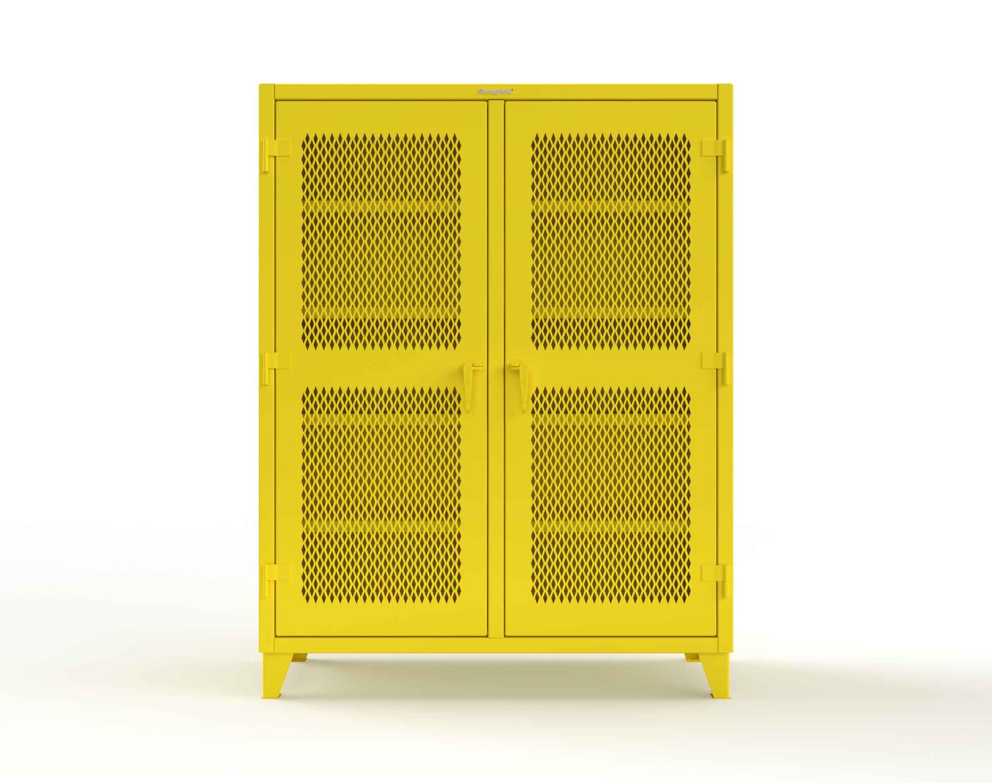 Extreme Duty 12 GA Ventilated (Diamond) Double Shift Cabinet with 8 Shelves - 60 In. W x 24 In. D x 78 In. H - 56-DS-V-248-1021