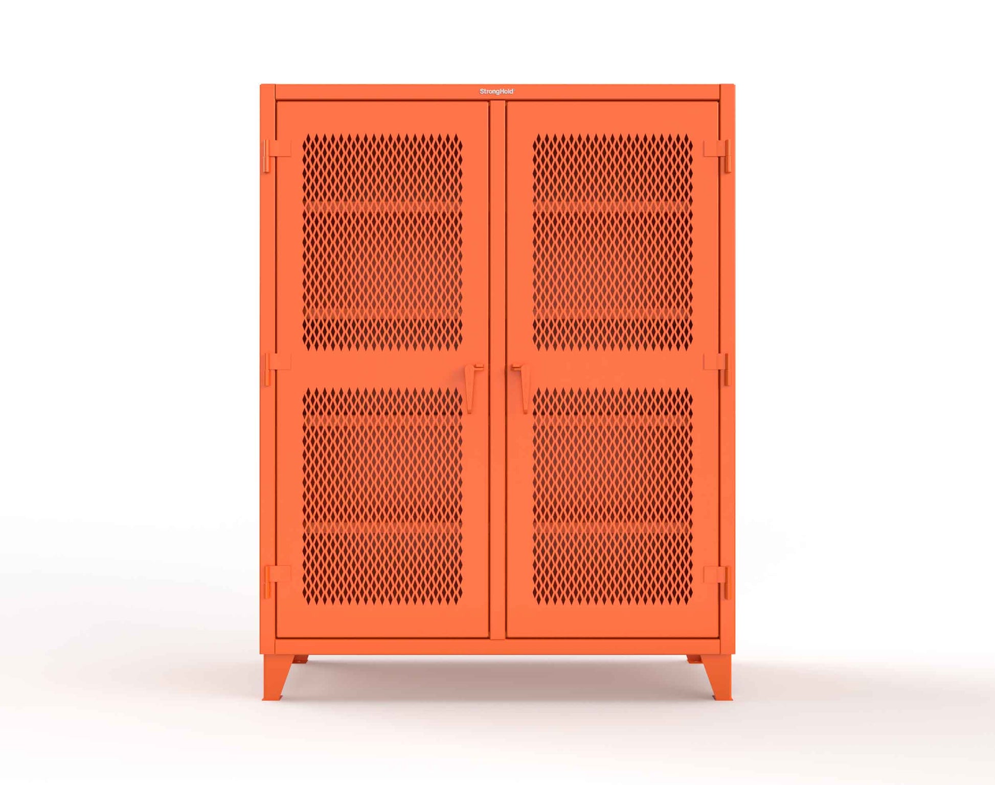 Extreme Duty 12 GA Ventilated (Diamond) Double Shift Cabinet with 8 Shelves - 60 In. W x 24 In. D x 78 In. H - 56-DS-V-248-2009
