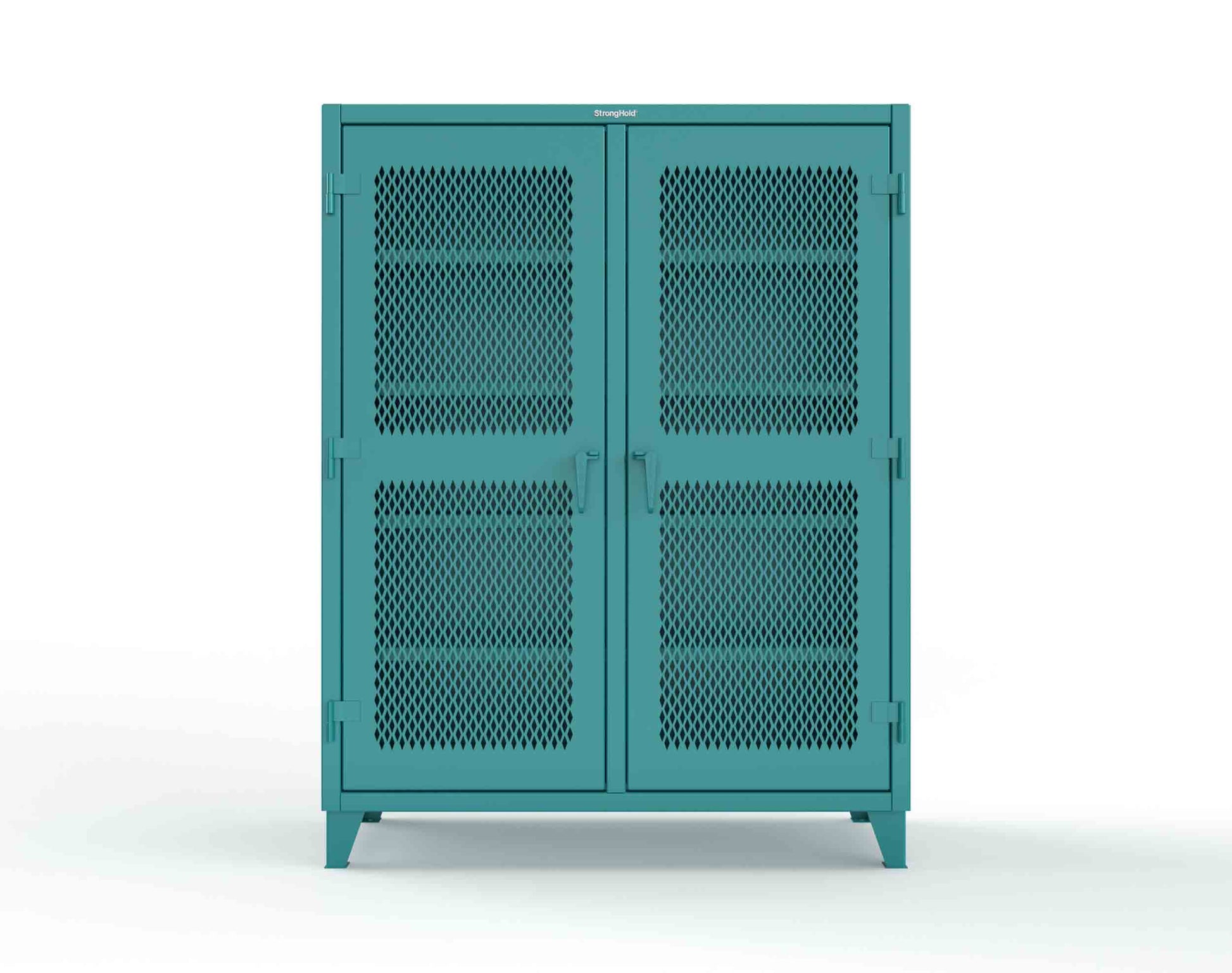 Extreme Duty 12 GA Ventilated (Diamond) Double Shift Cabinet with 8 Shelves - 60 In. W x 24 In. D x 78 In. H - 56-DS-V-248-5021