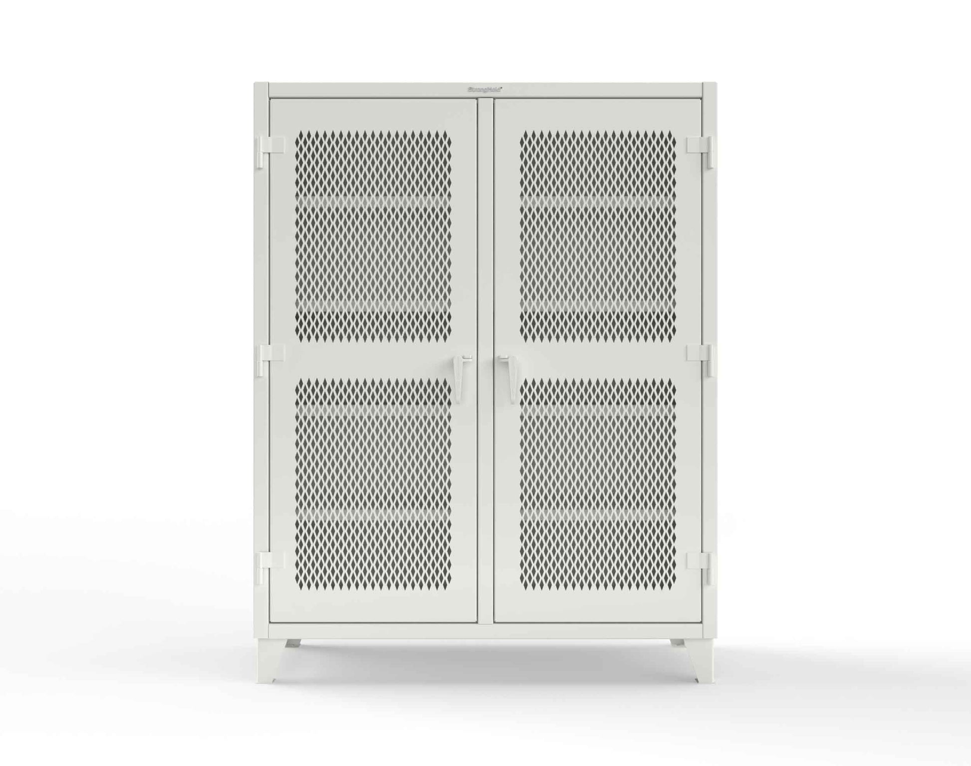 Extreme Duty 12 GA Ventilated (Diamond) Double Shift Cabinet with 8 Shelves - 60 In. W x 24 In. D x 78 In. H - 56-DS-V-248-9003