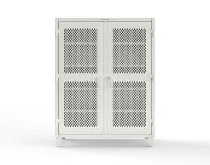 Extreme Duty 12 GA Ventilated (Diamond) Double Shift Cabinet with 8 Shelves - 60 In. W x 24 In. D x 78 In. H - 56-DS-V-248-9003