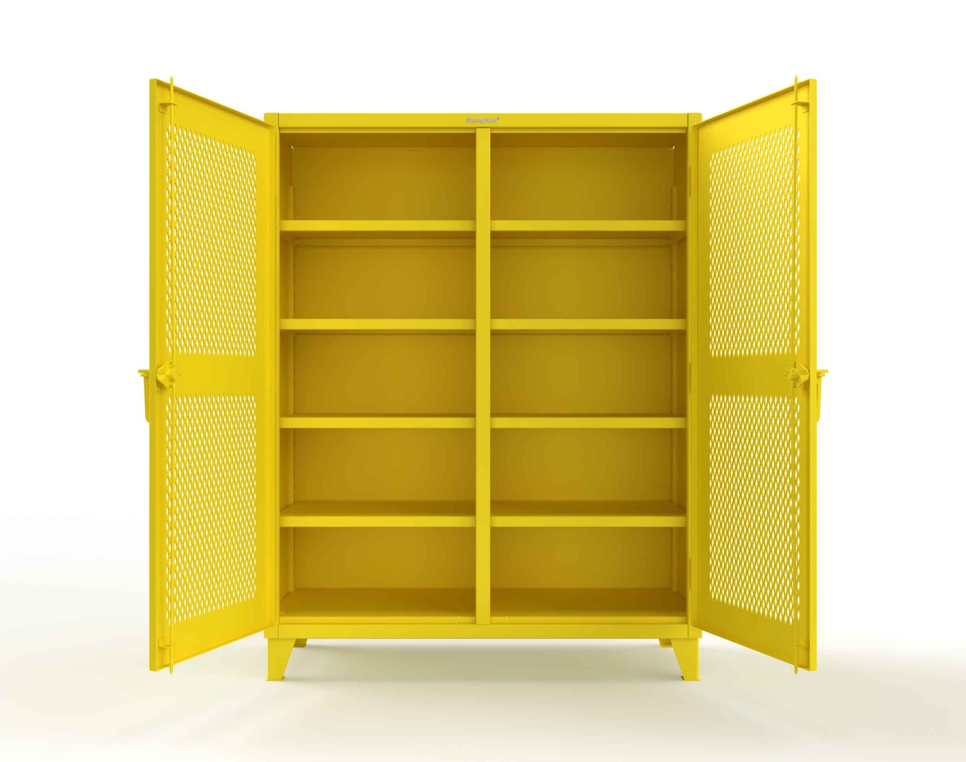 Extreme Duty 12 GA Ventilated (Diamond) Double Shift Cabinet with 8 Shelves - 60 In. W x 24 In. D x 78 In. H - 56-DS-V-248-1021