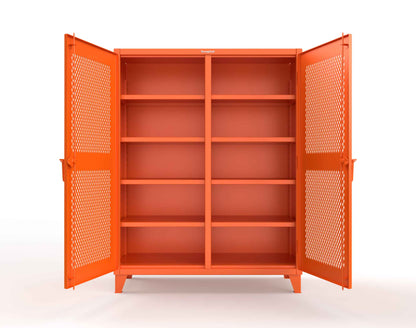 Extreme Duty 12 GA Ventilated (Diamond) Double Shift Cabinet with 8 Shelves - 60 In. W x 24 In. D x 78 In. H - 56-DS-V-248-2009