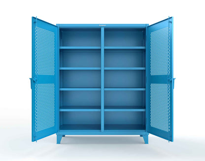 Extreme Duty 12 GA Ventilated (Diamond) Double Shift Cabinet with 8 Shelves - 60 In. W x 24 In. D x 78 In. H - 56-DS-V-248-5012