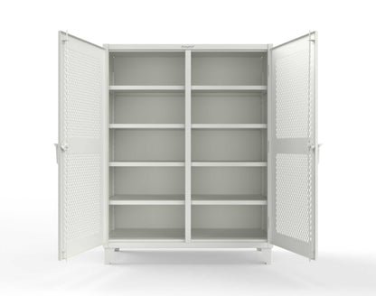 Extreme Duty 12 GA Ventilated (Diamond) Double Shift Cabinet with 8 Shelves - 60 In. W x 24 In. D x 78 In. H - 56-DS-V-248-9003