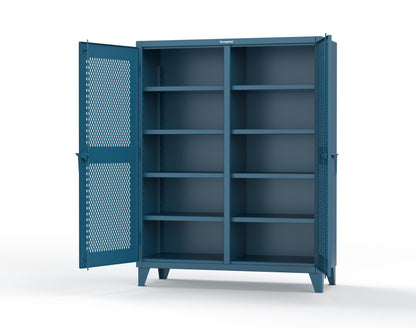 Extreme Duty 12 GA Ventilated (Diamond) Double Shift Cabinet with 8 Shelves - 60 In. W x 24 In. D x 78 In. H - 56-DS-V-248-5001