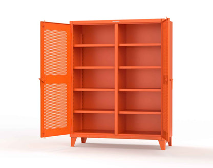 Extreme Duty 12 GA Ventilated (Diamond) Double Shift Cabinet with 8 Shelves - 60 In. W x 24 In. D x 78 In. H - 56-DS-V-248-2009