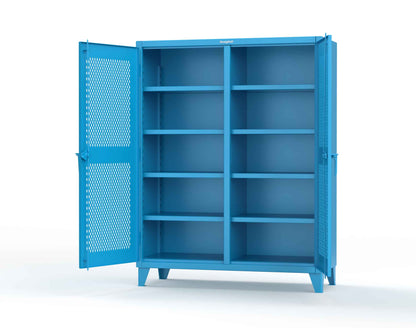 Extreme Duty 12 GA Ventilated (Diamond) Double Shift Cabinet with 8 Shelves - 60 In. W x 24 In. D x 78 In. H - 56-DS-V-248-5012