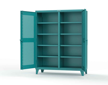 Extreme Duty 12 GA Ventilated (Diamond) Double Shift Cabinet with 8 Shelves - 60 In. W x 24 In. D x 78 In. H - 56-DS-V-248-5021