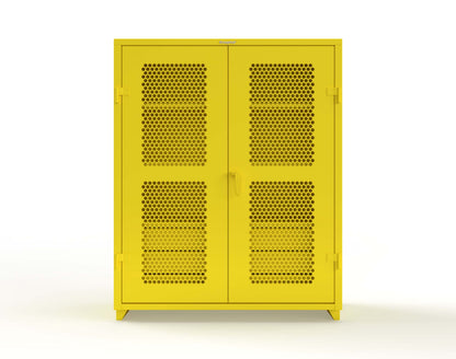 Extra Heavy Duty 14 GA Ventilated (Hex) Cabinet with 6 Half-Width Drawers, 3 Shelves - 60 In. W x 24 In. D x 75 In. H - 56-H-243-6/5DB-L-1021
