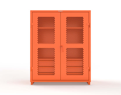 Extra Heavy Duty 14 GA Ventilated (Hex) Cabinet with 6 Half-Width Drawers, 3 Shelves - 60 In. W x 24 In. D x 75 In. H - 56-H-243-6/5DB-L-2009