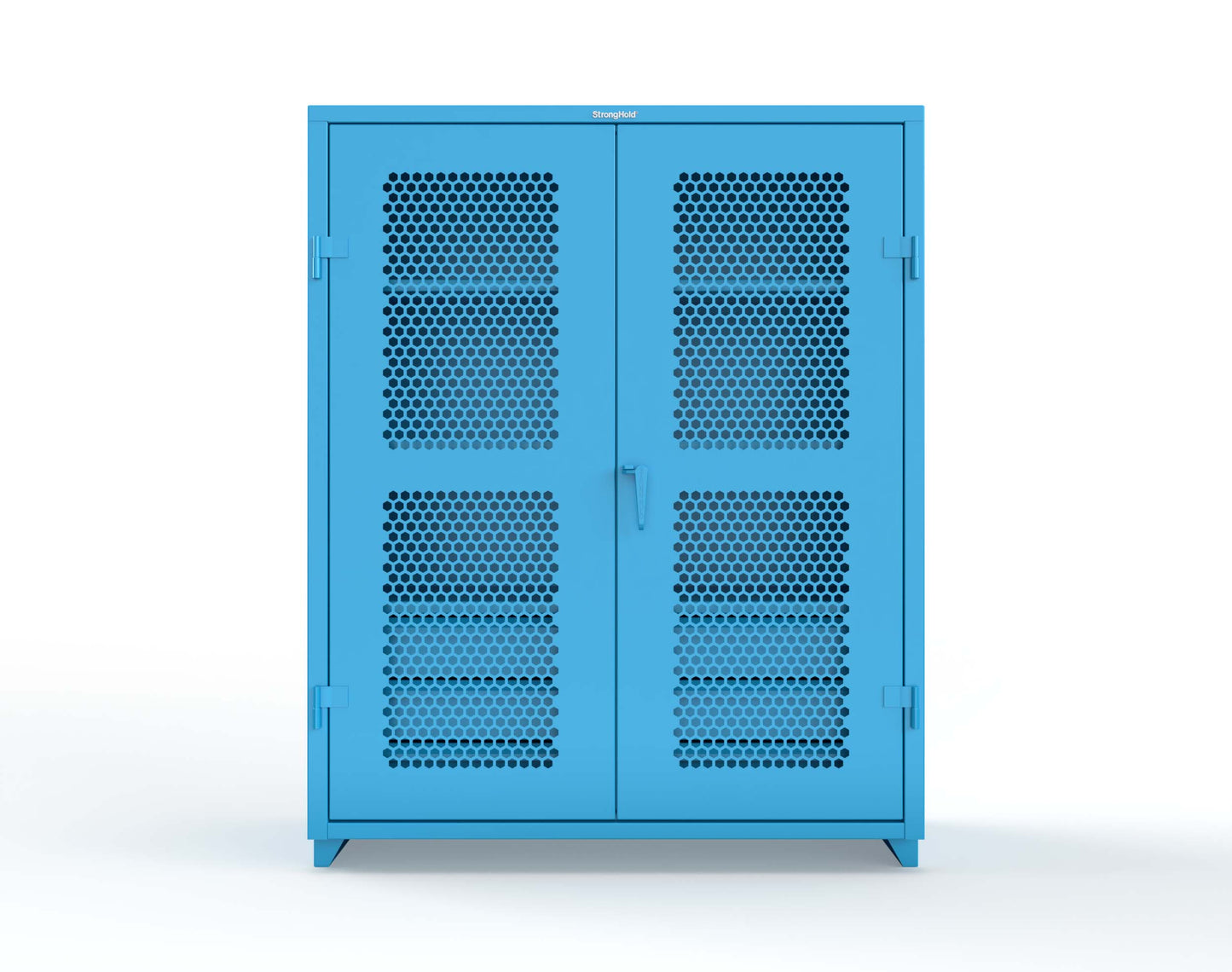 Extra Heavy Duty 14 GA Ventilated (Hex) Cabinet with 6 Half-Width Drawers, 3 Shelves - 60 In. W x 24 In. D x 75 In. H - 56-H-243-6/5DB-L-5012