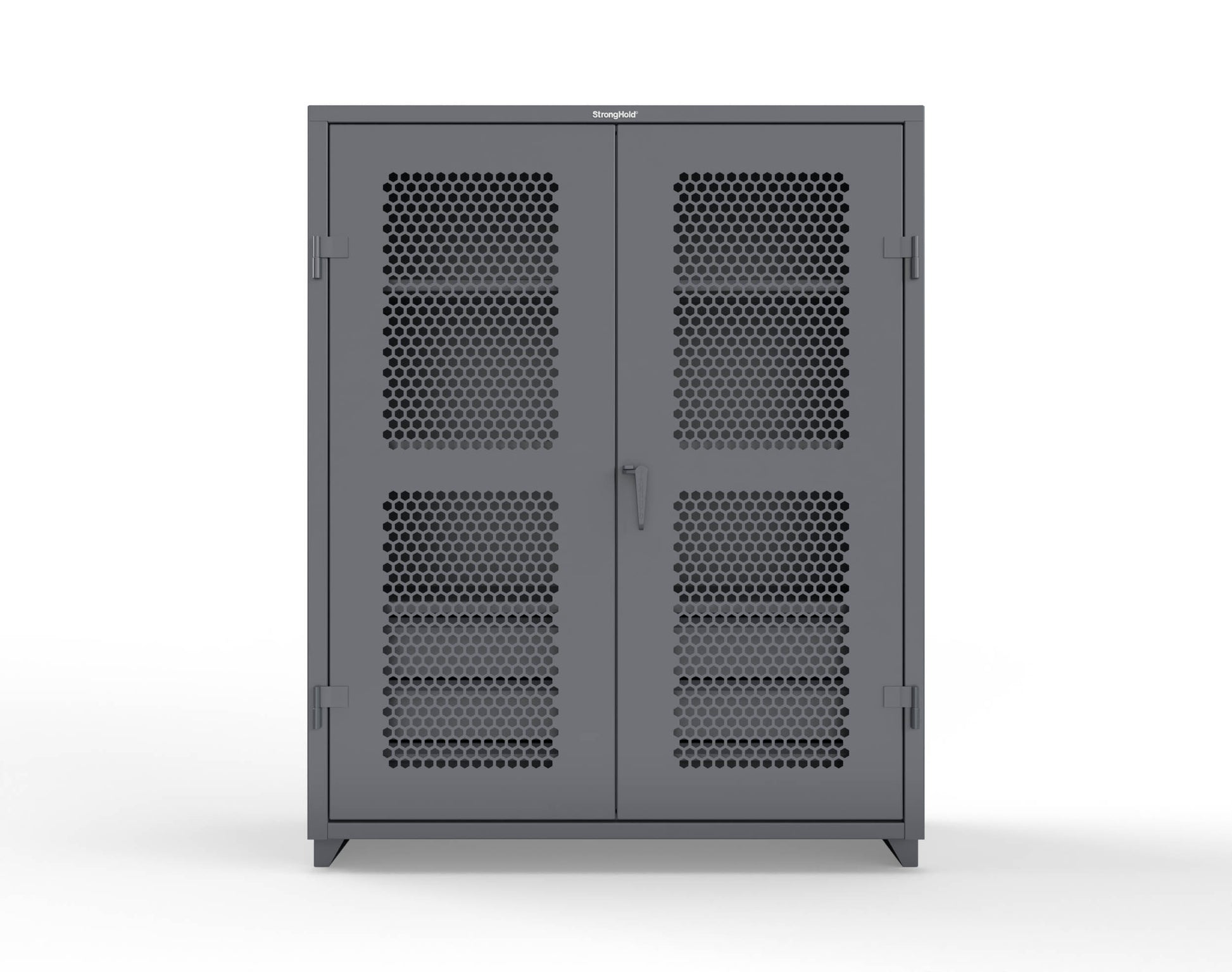 Extra Heavy Duty 14 GA Ventilated (Hex) Cabinet with 6 Half-Width Drawers, 3 Shelves - 60 In. W x 24 In. D x 75 In. H - 56-H-243-6/5DB-L-7024
