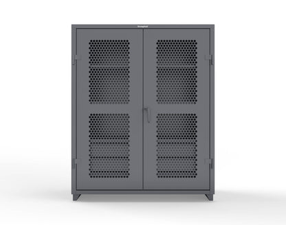 Extra Heavy Duty 14 GA Ventilated (Hex) Cabinet with 6 Half-Width Drawers, 3 Shelves - 60 In. W x 24 In. D x 75 In. H - 56-H-243-6/5DB-L-7024