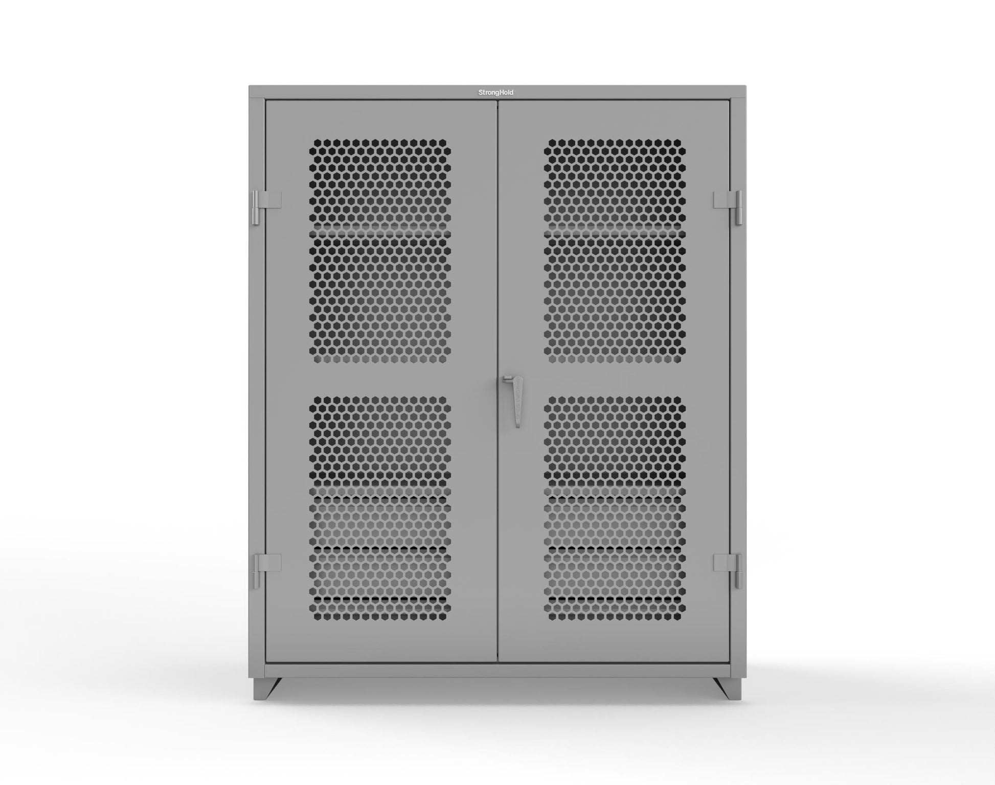 Extra Heavy Duty 14 GA Ventilated (Hex) Cabinet with 6 Half-Width Drawers, 3 Shelves - 60 In. W x 24 In. D x 75 In. H - 56-H-243-6/5DB-L-7037
