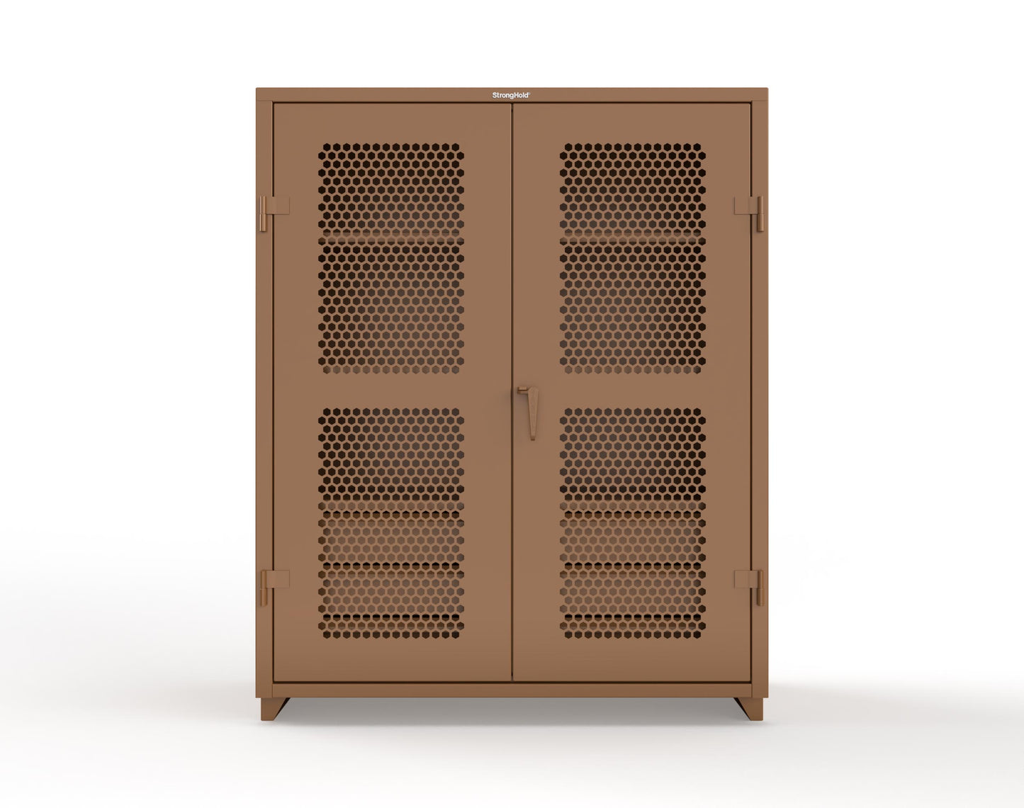 Extra Heavy Duty 14 GA Ventilated (Hex) Cabinet with 6 Half-Width Drawers, 3 Shelves - 60 In. W x 24 In. D x 75 In. H - 56-H-243-6/5DB-L-8008