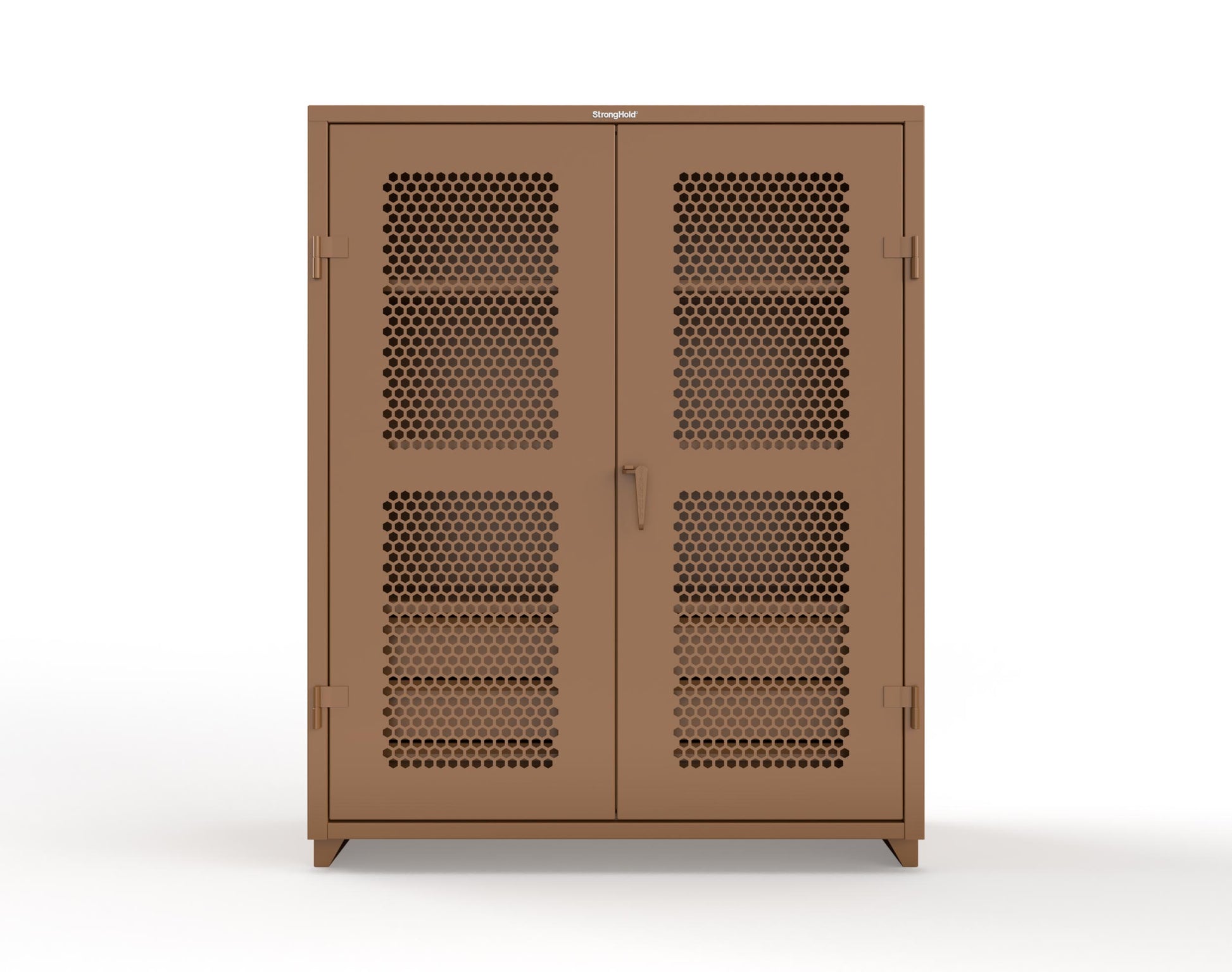 Extra Heavy Duty 14 GA Ventilated (Hex) Cabinet with 6 Half-Width Drawers, 3 Shelves - 60 In. W x 24 In. D x 75 In. H - 56-H-243-6/5DB-L-8008