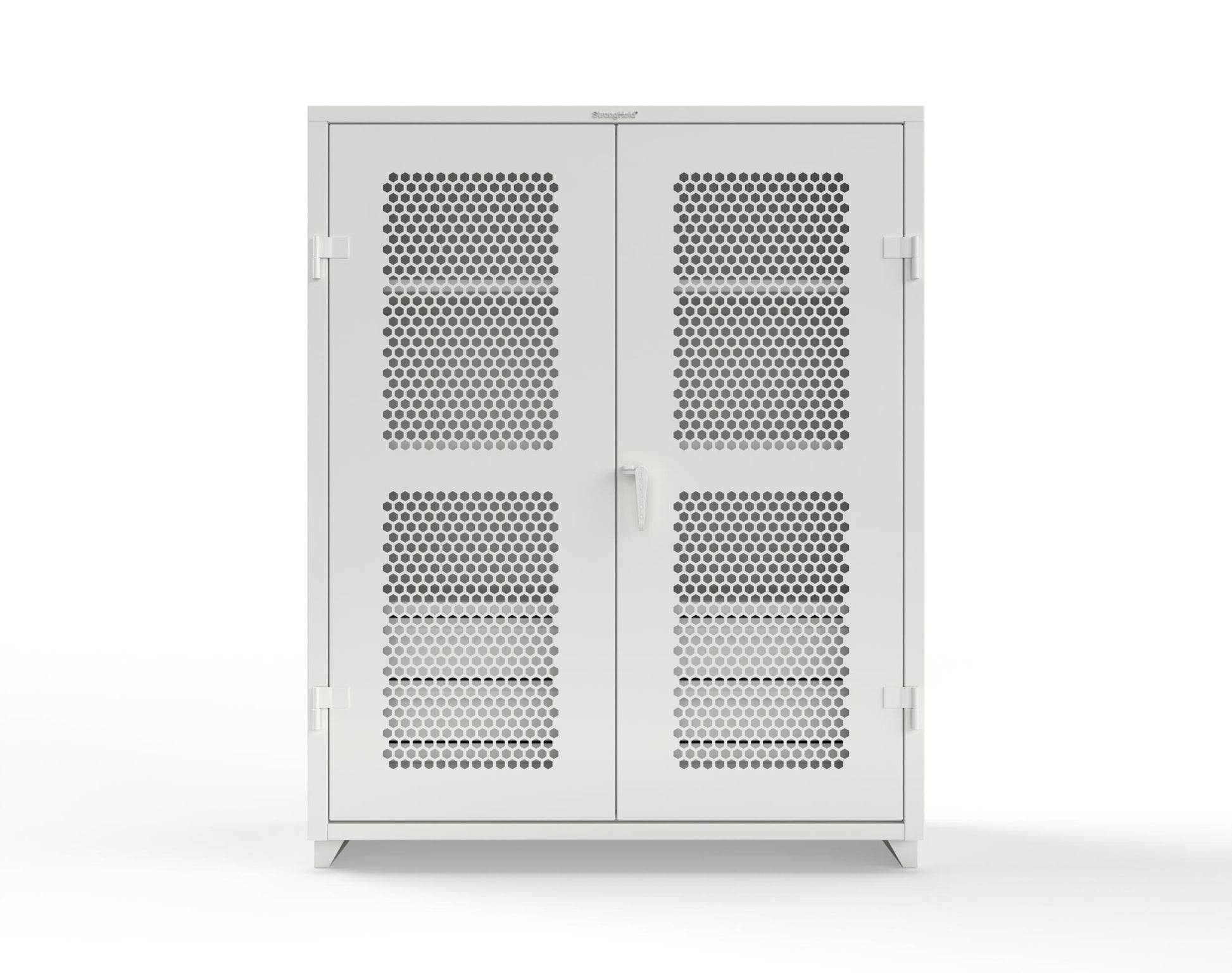 Extra Heavy Duty 14 GA Ventilated (Hex) Cabinet with 6 Half-Width Drawers, 3 Shelves - 60 In. W x 24 In. D x 75 In. H - 56-H-243-6/5DB-L-9003