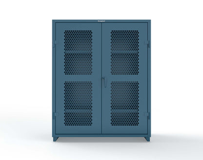 Extra Heavy Duty 14 GA Cabinet with Ventilated (Hex) Doors - 60 In. W x 24 In. D x 75 In. H - 56-H-243-L-5001