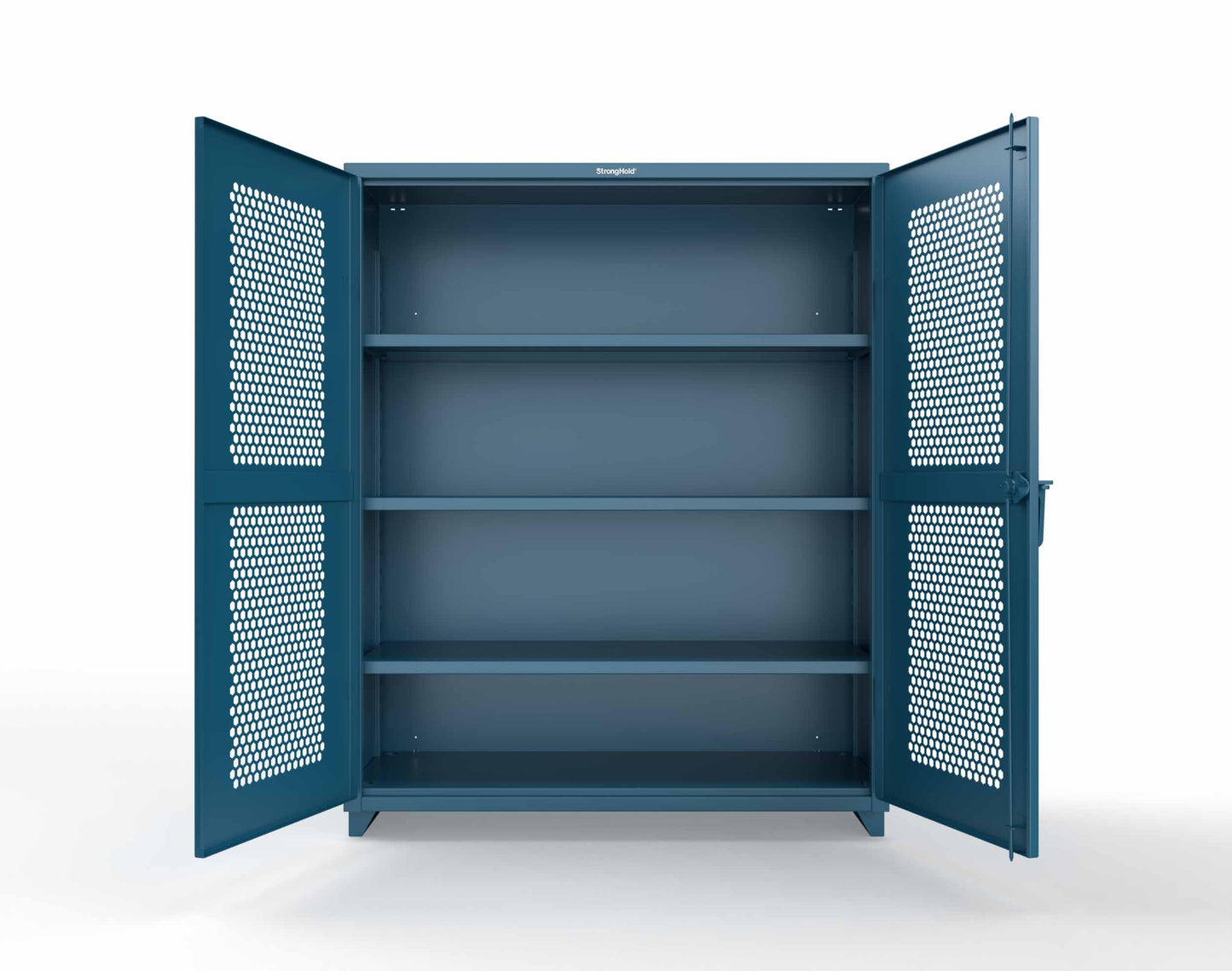 Extra Heavy Duty 14 GA Cabinet with Ventilated (Hex) Doors - 60 In. W x 24 In. D x 75 In. H - 56-H-243-L-5001