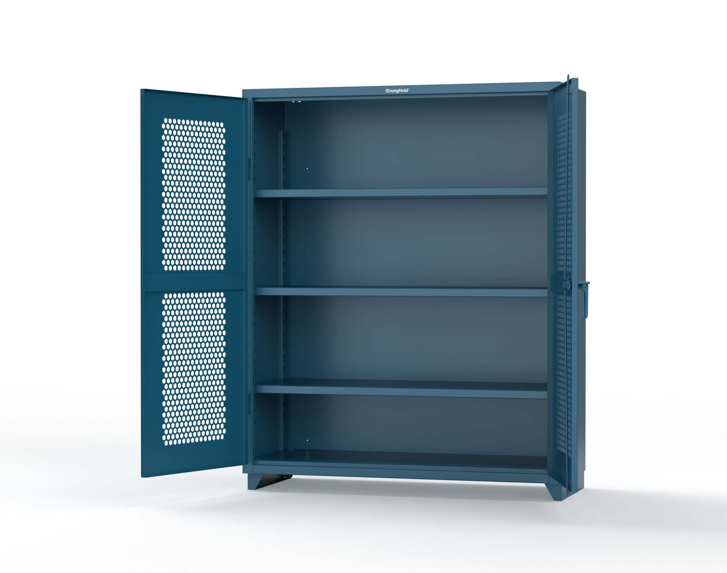 Extra Heavy Duty 14 GA Cabinet with Ventilated (Hex) Doors - 60 In. W x 24 In. D x 75 In. H - 56-H-243-L-5001