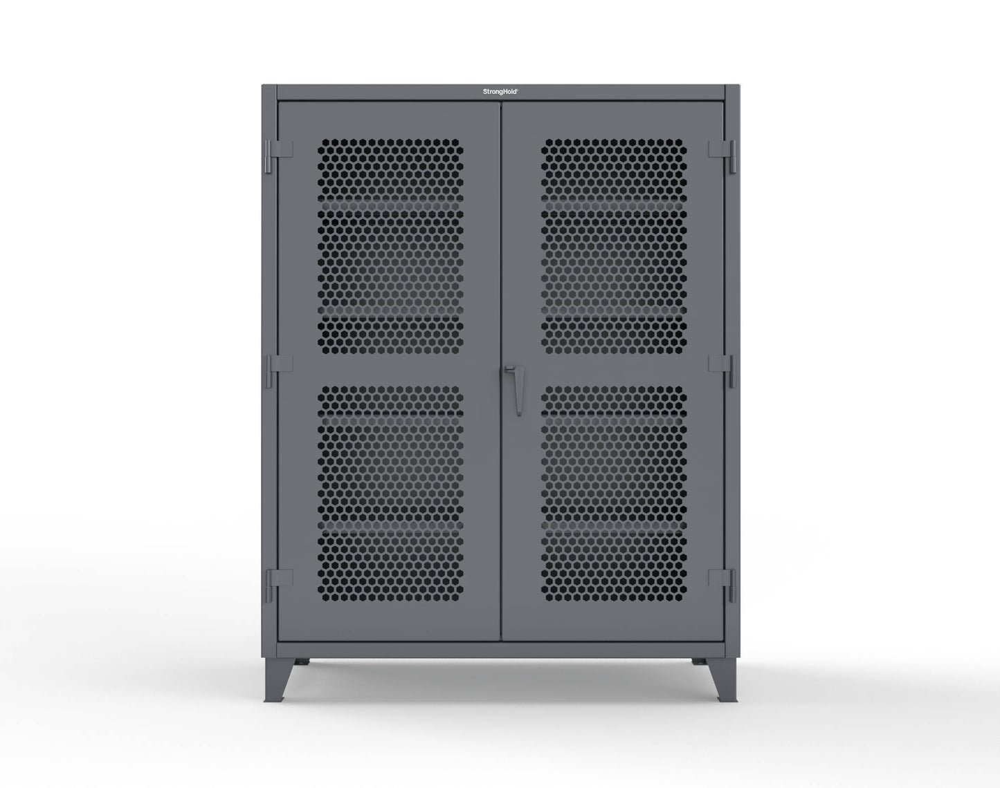 Extreme Duty 12 GA Cabinet with Ventilated (Hex) Doors - 60 In. W x 24 In. D x 78 In. H - 56-H-244-7024
