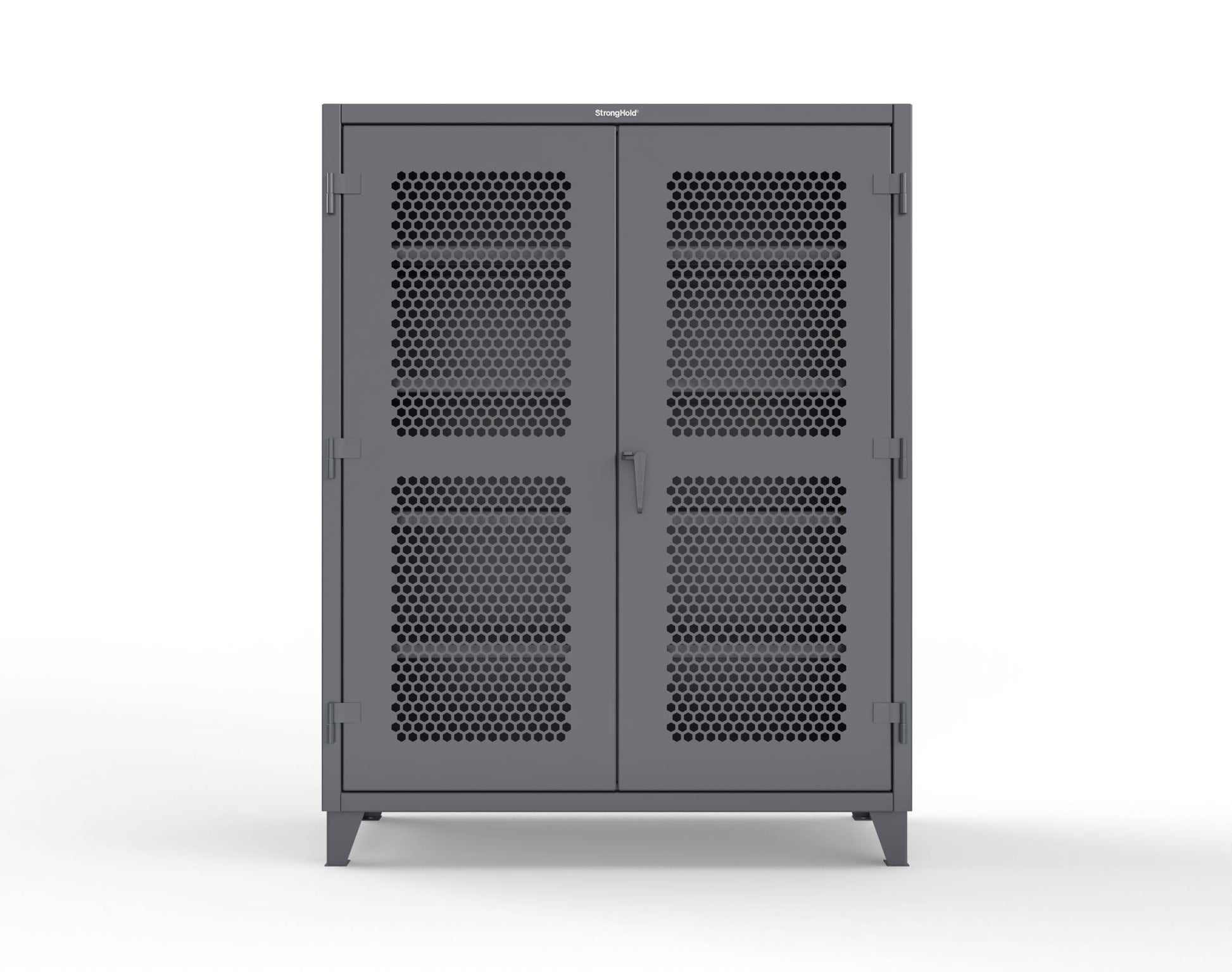 Extreme Duty 12 GA Cabinet with Ventilated (Hex) Doors - 60 In. W x 24 In. D x 78 In. H - 56-H-244-7024