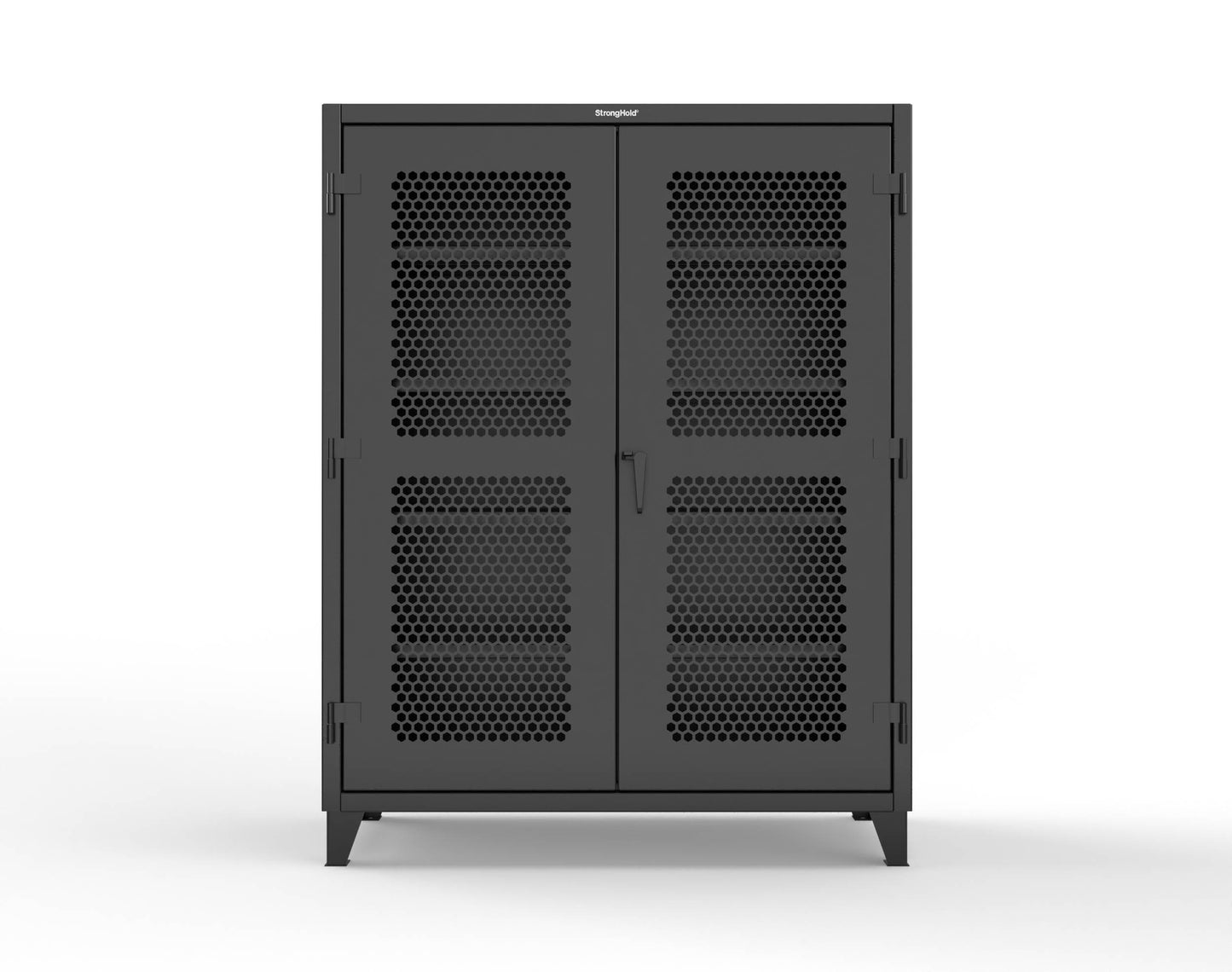 Extreme Duty 12 GA Cabinet with Ventilated (Hex) Doors - 60 In. W x 24 In. D x 78 In. H - 56-H-244-9005