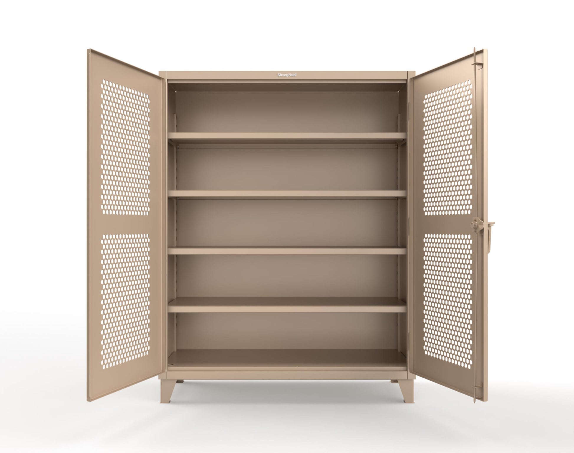 Extreme Duty 12 GA Cabinet with Ventilated (Hex) Doors - 60 In. W x 24 In. D x 78 In. H - 56-H-244-1019