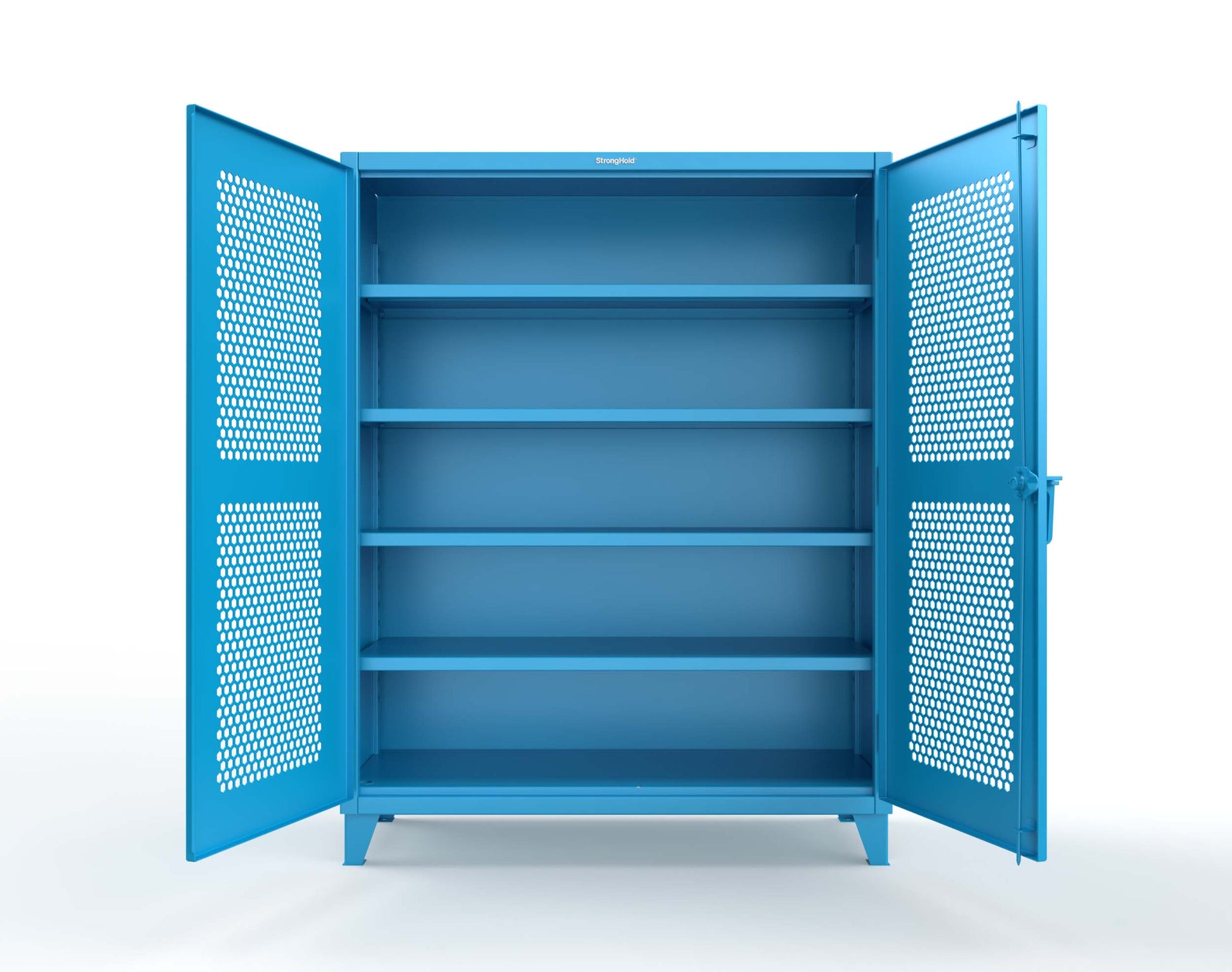 Extreme Duty 12 GA Cabinet with Ventilated (Hex) Doors - 60 In. W x 24 In. D x 78 In. H - 56-H-244-5012