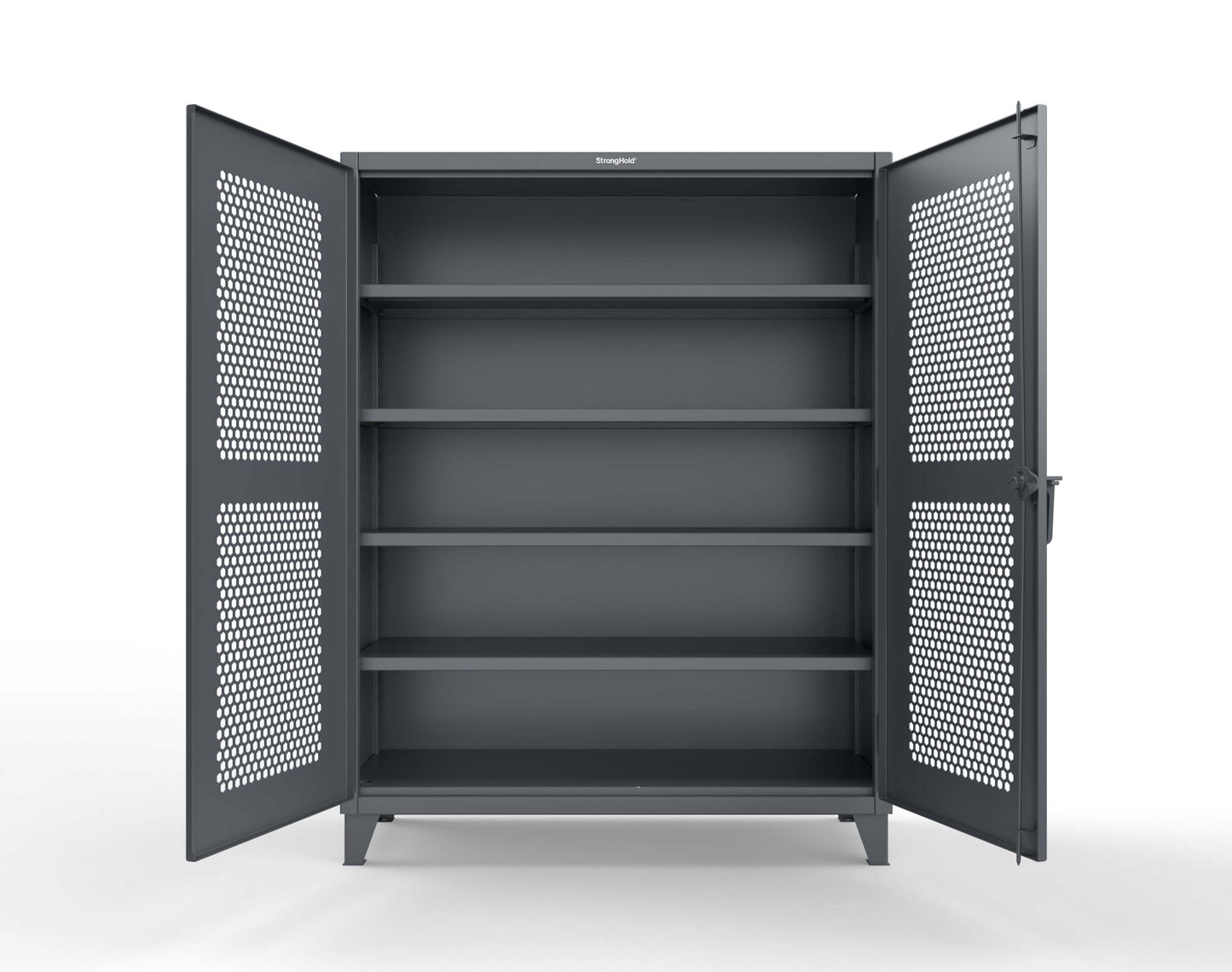Extreme Duty 12 GA Cabinet with Ventilated (Hex) Doors - 60 In. W x 24 In. D x 78 In. H - 56-H-244-7024