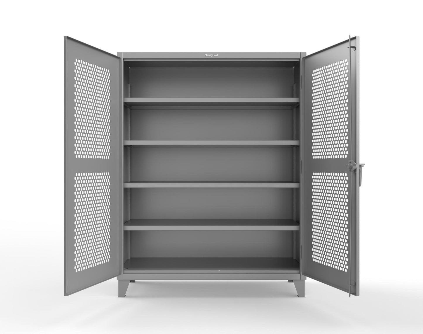 Extreme Duty 12 GA Cabinet with Ventilated (Hex) Doors - 60 In. W x 24 In. D x 78 In. H - 56-H-244-7037