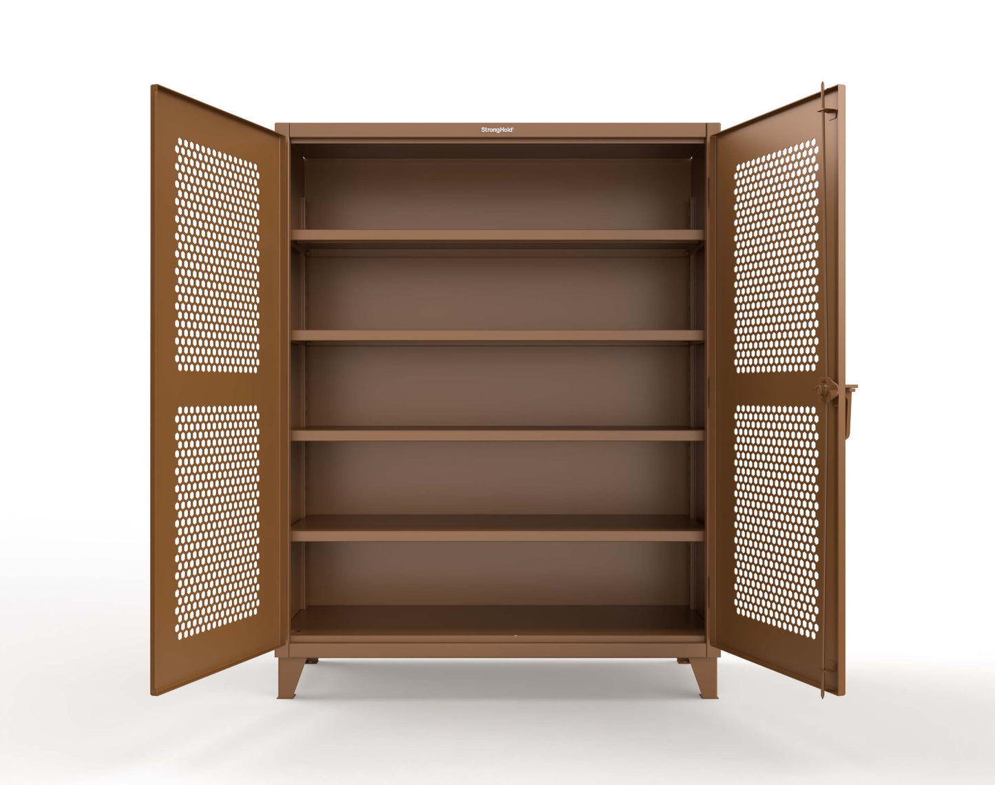 Extreme Duty 12 GA Cabinet with Ventilated (Hex) Doors - 60 In. W x 24 In. D x 78 In. H - 56-H-244-8008