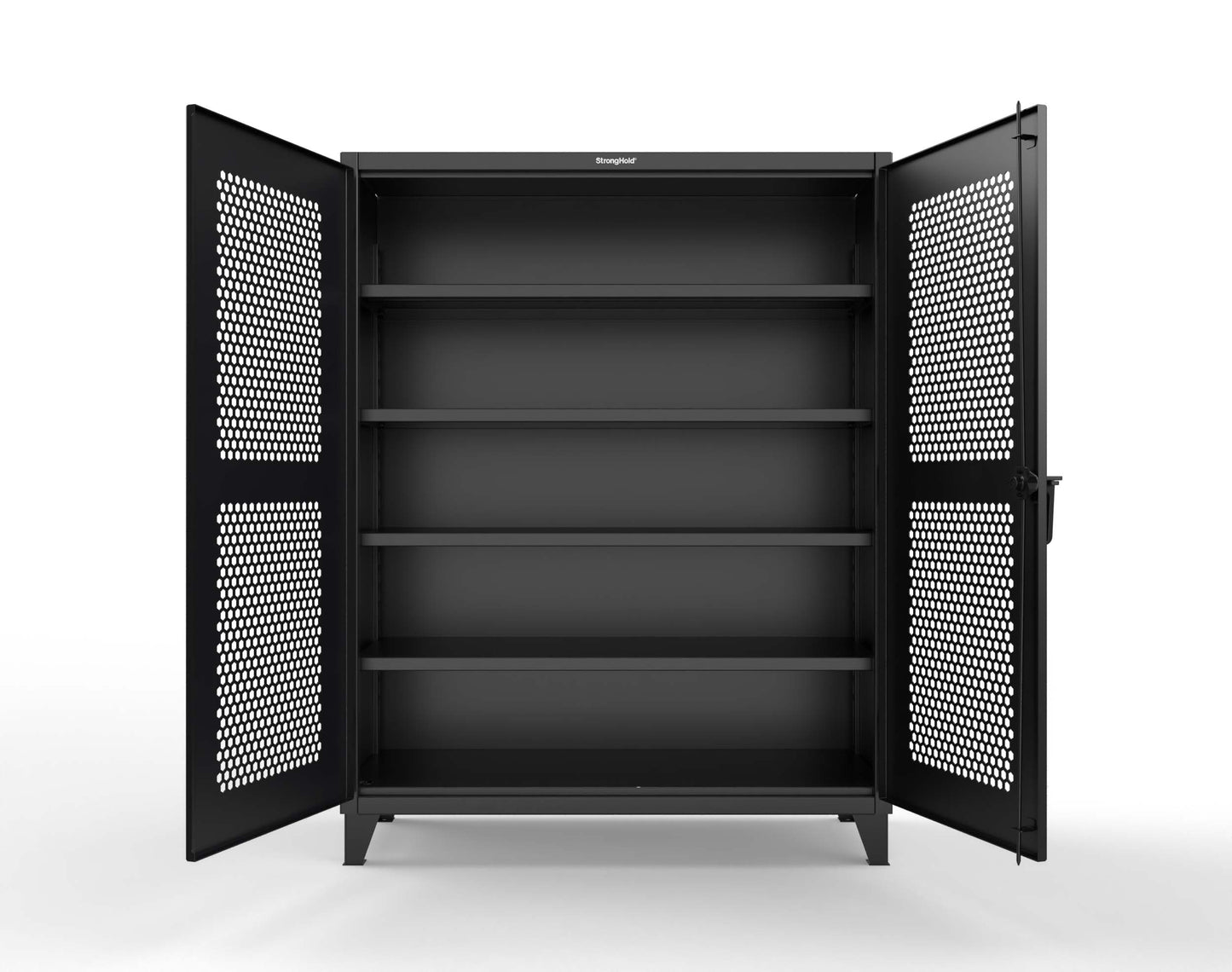 Extreme Duty 12 GA Cabinet with Ventilated (Hex) Doors - 60 In. W x 24 In. D x 78 In. H - 56-H-244-9005