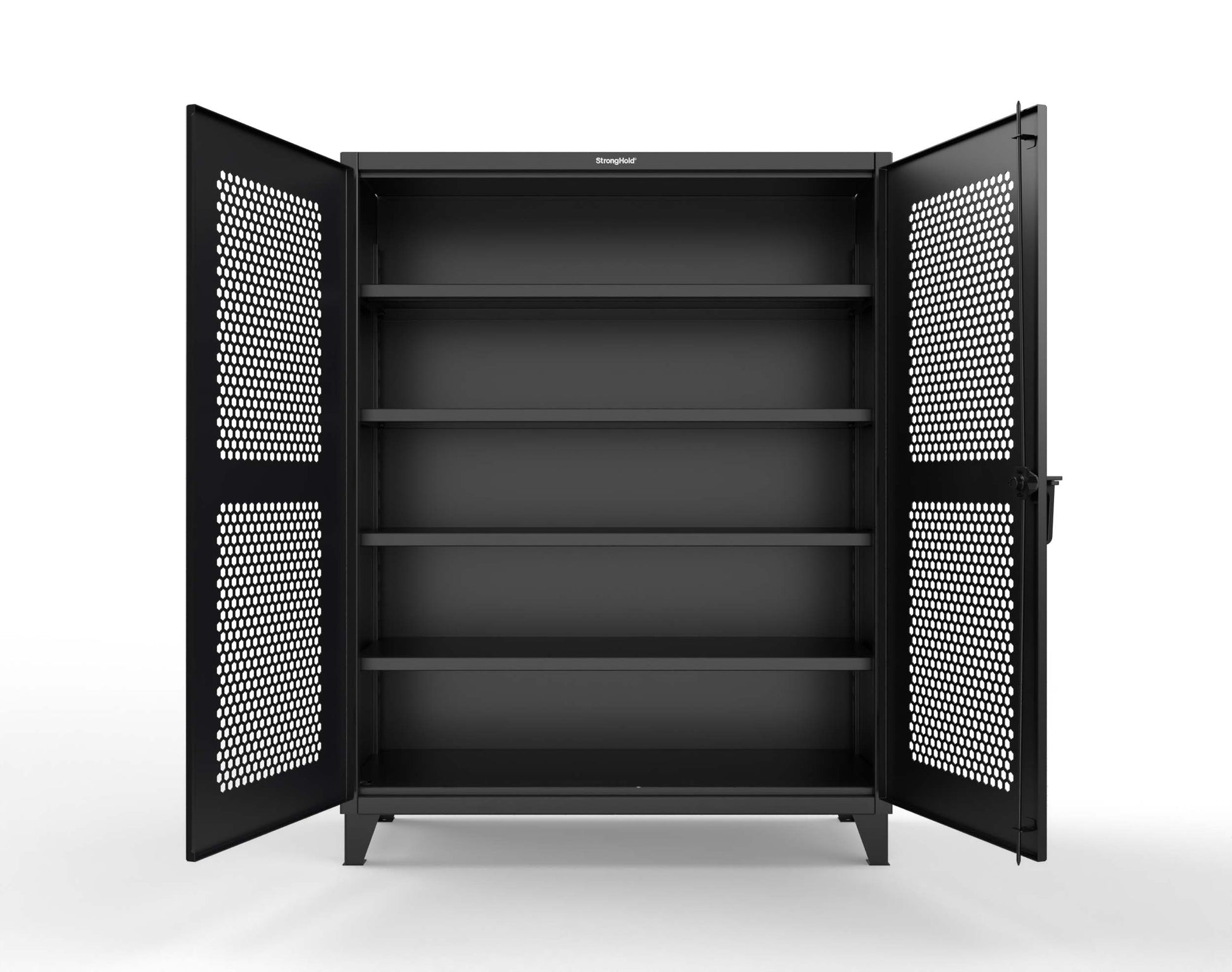 Extreme Duty 12 GA Cabinet with Ventilated (Hex) Doors - 60 In. W x 24 In. D x 78 In. H - 56-H-244-9005