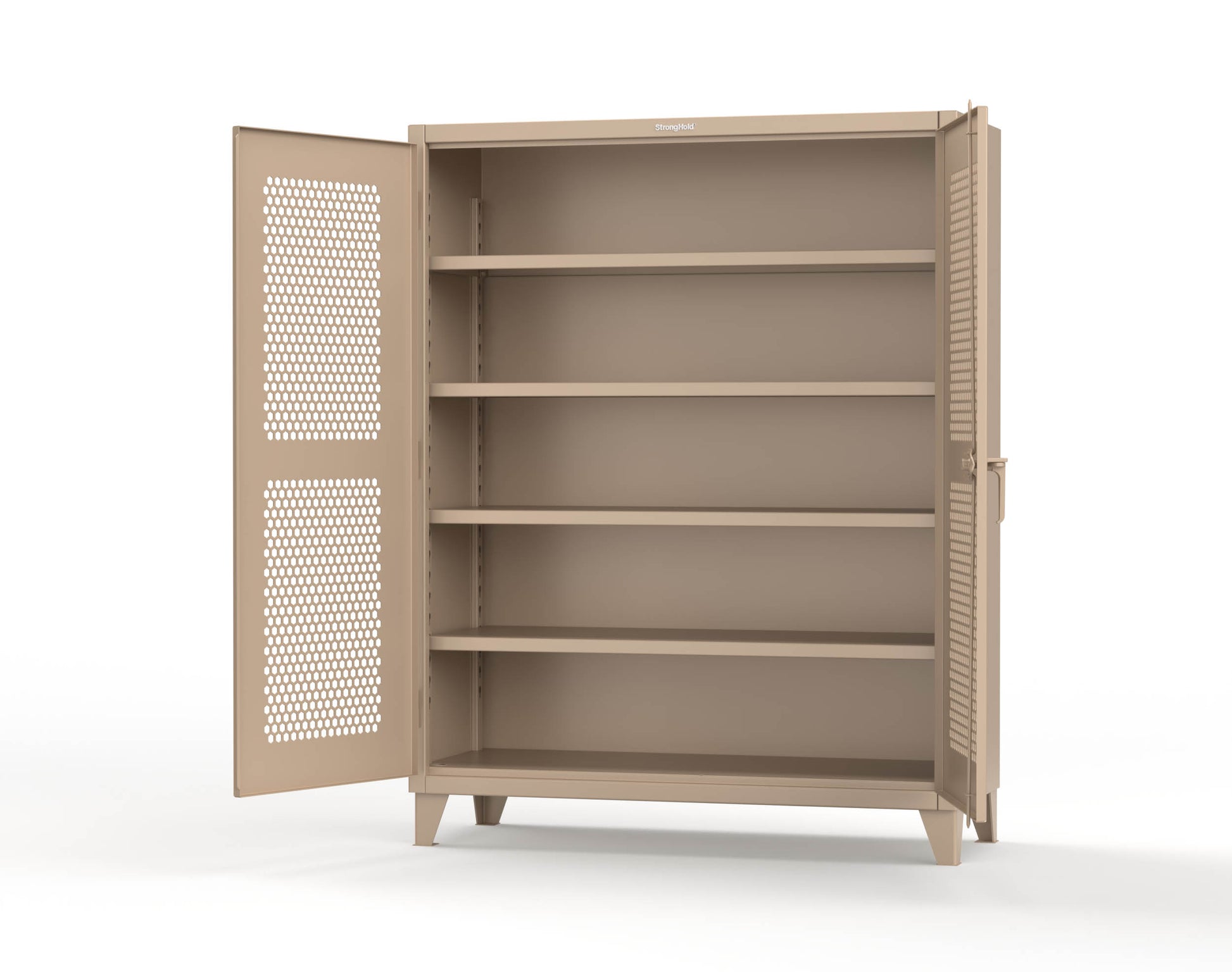 Extreme Duty 12 GA Cabinet with Ventilated (Hex) Doors - 60 In. W x 24 In. D x 78 In. H - 56-H-244-1019