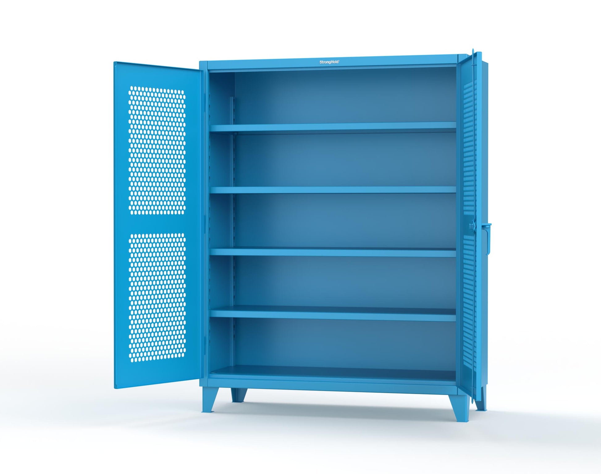 Extreme Duty 12 GA Cabinet with Ventilated (Hex) Doors - 60 In. W x 24 In. D x 78 In. H - 56-H-244-5012
